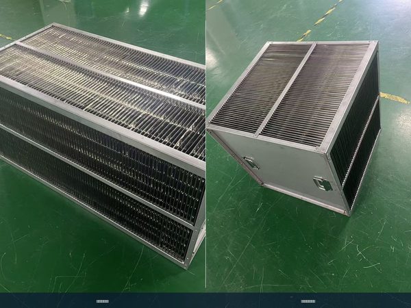 不锈钢换热器整机 + 叉流不锈钢芯体组合图